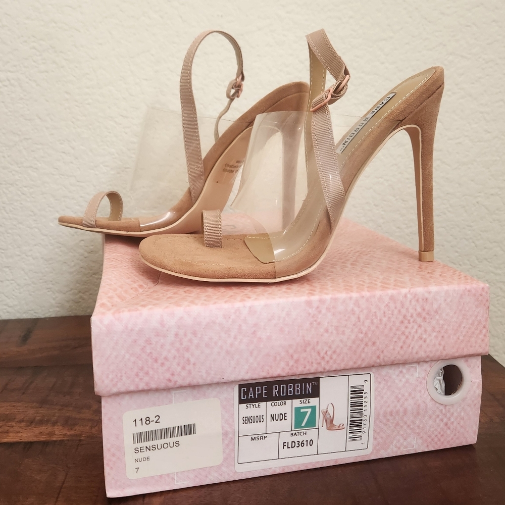 Cape Robbin Sensuous Clear Nude Heel